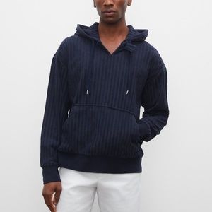 Texture Terry Hoodie - New With Tags - NEVER WORN - Navy
